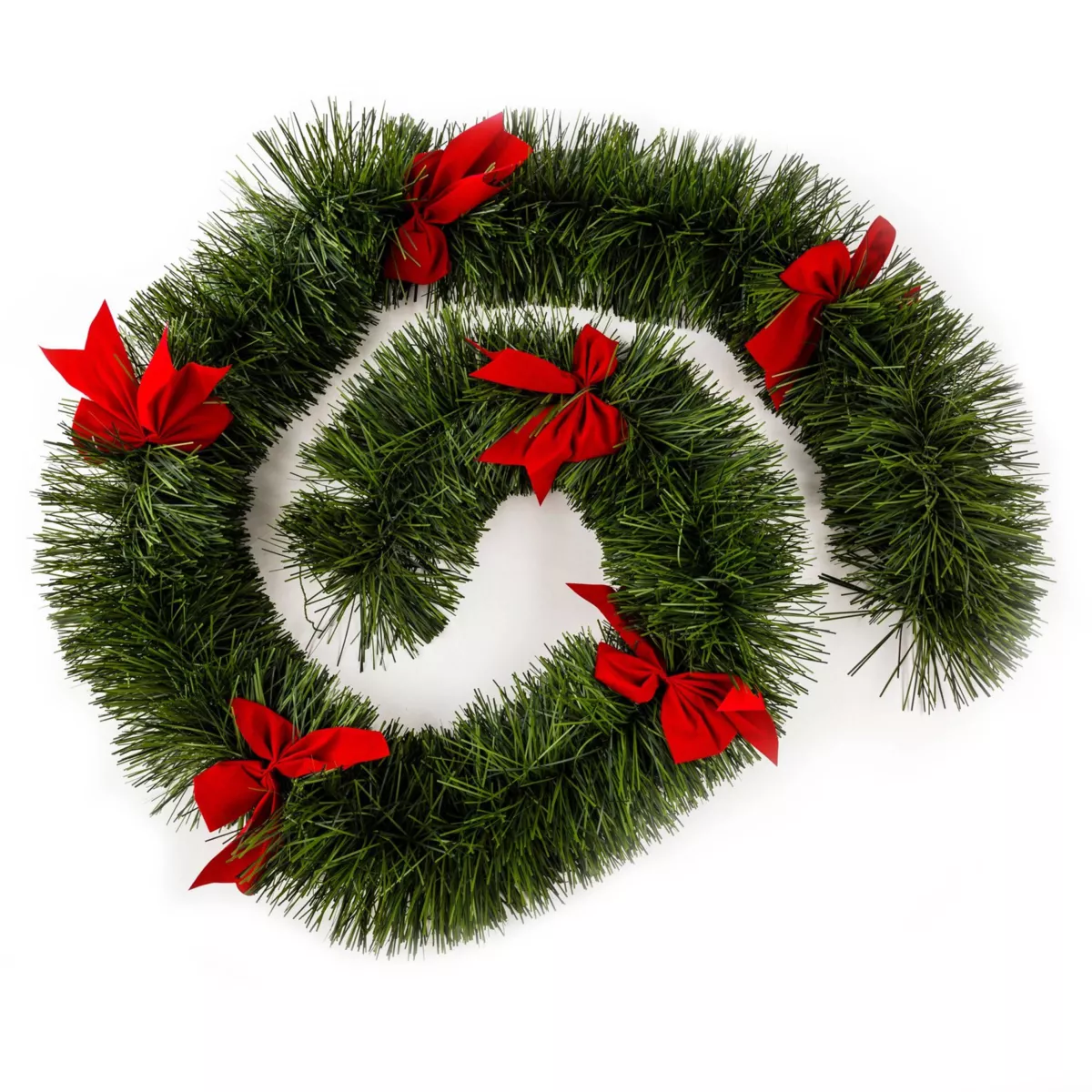 Guirlande de sapin (270 cm) Noeux  Rouge