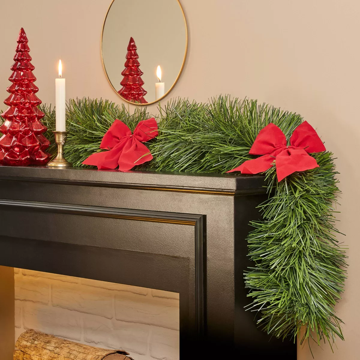 Guirlande décorée Boa XL décoré Rouge 1