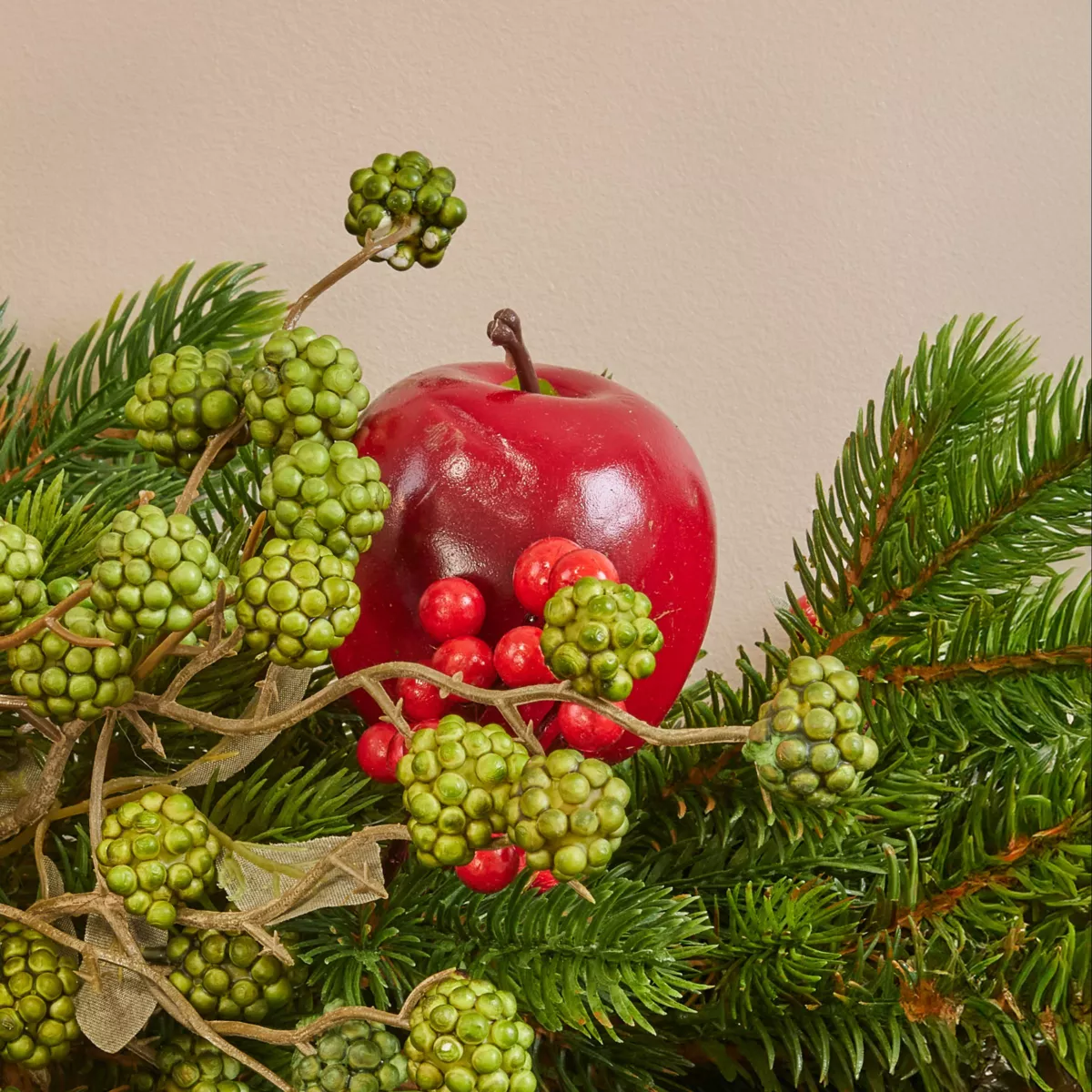 Ghirlanda di abete (180 cm) Mele dolci Rosso