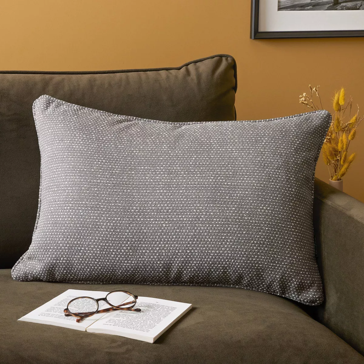 Cojín rectangular (40 x 60 cm) Oscar Gris antracita