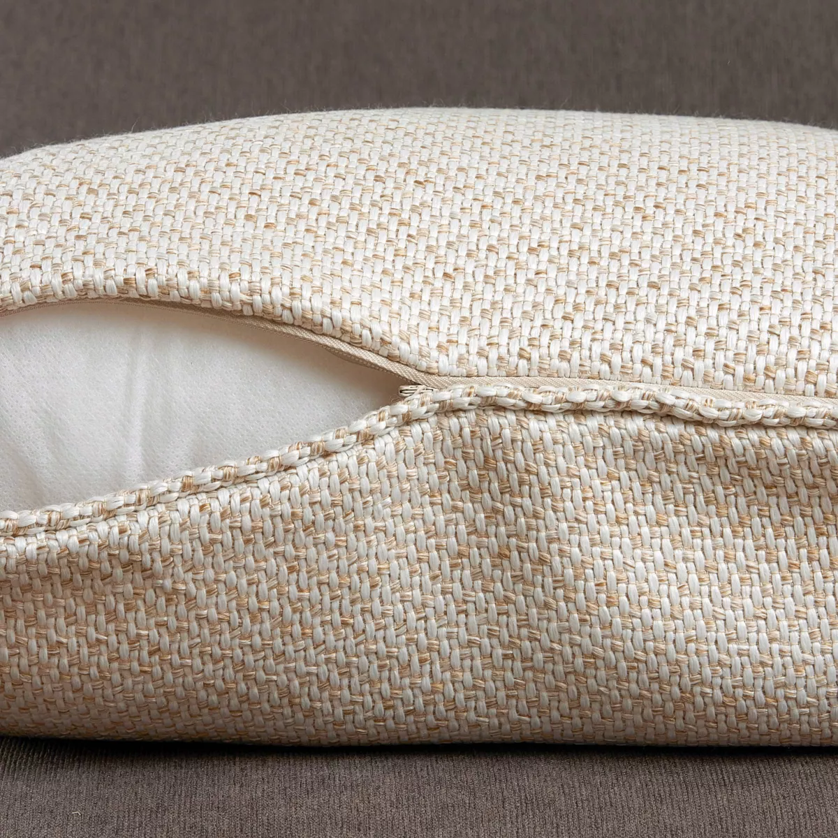 Cuscino quadrato effetto mélange (50 x 50 cm) James Beige Sabbia