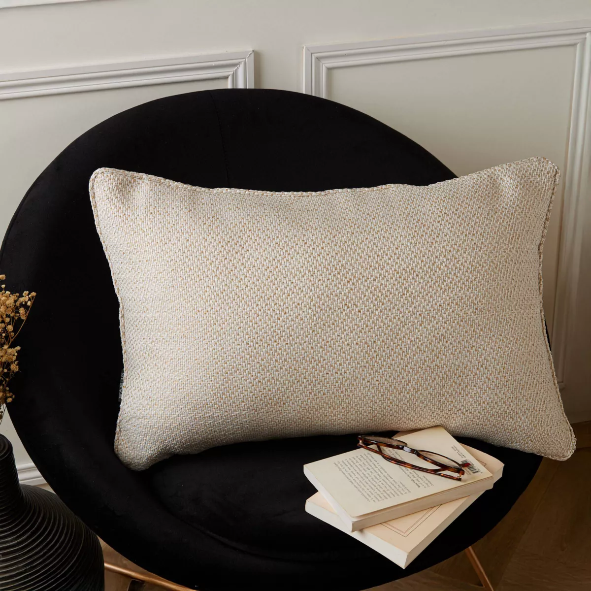 Coussin rectangulaire effet chiné (40 x 60 cm) James Beige sable
