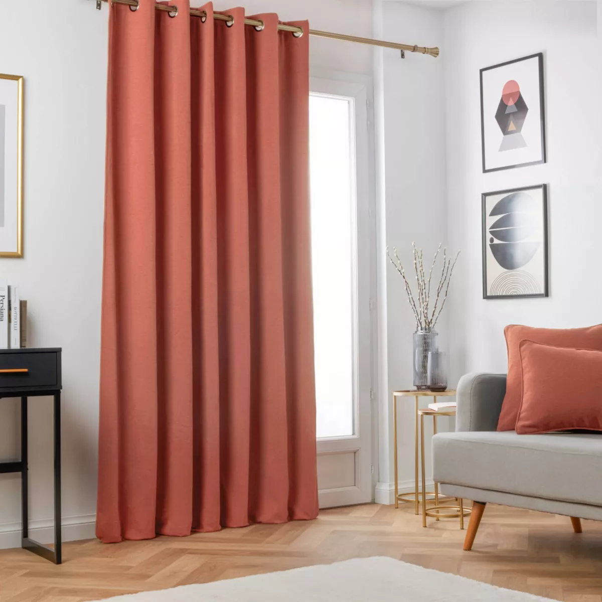 Tenda oscurante termica (180 x 260 cm) Mezzanotte Terracotta