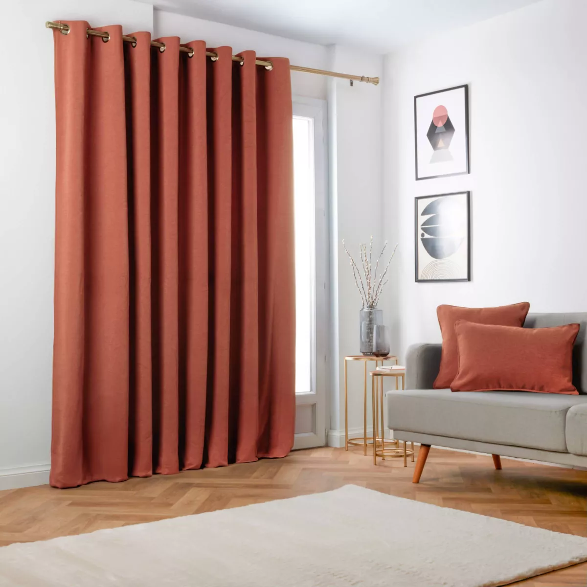 Tenda oscurante termica (280 x 240 cm) Mezzanotte Terracotta