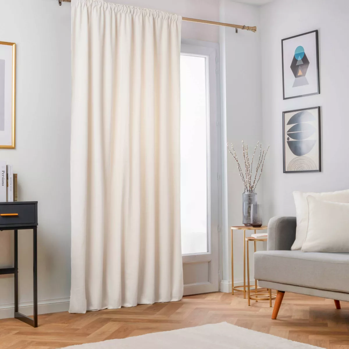 Tenda oscurante termica con fettuccia arricciata (140 x 240 cm) Minuit Beige sabbia