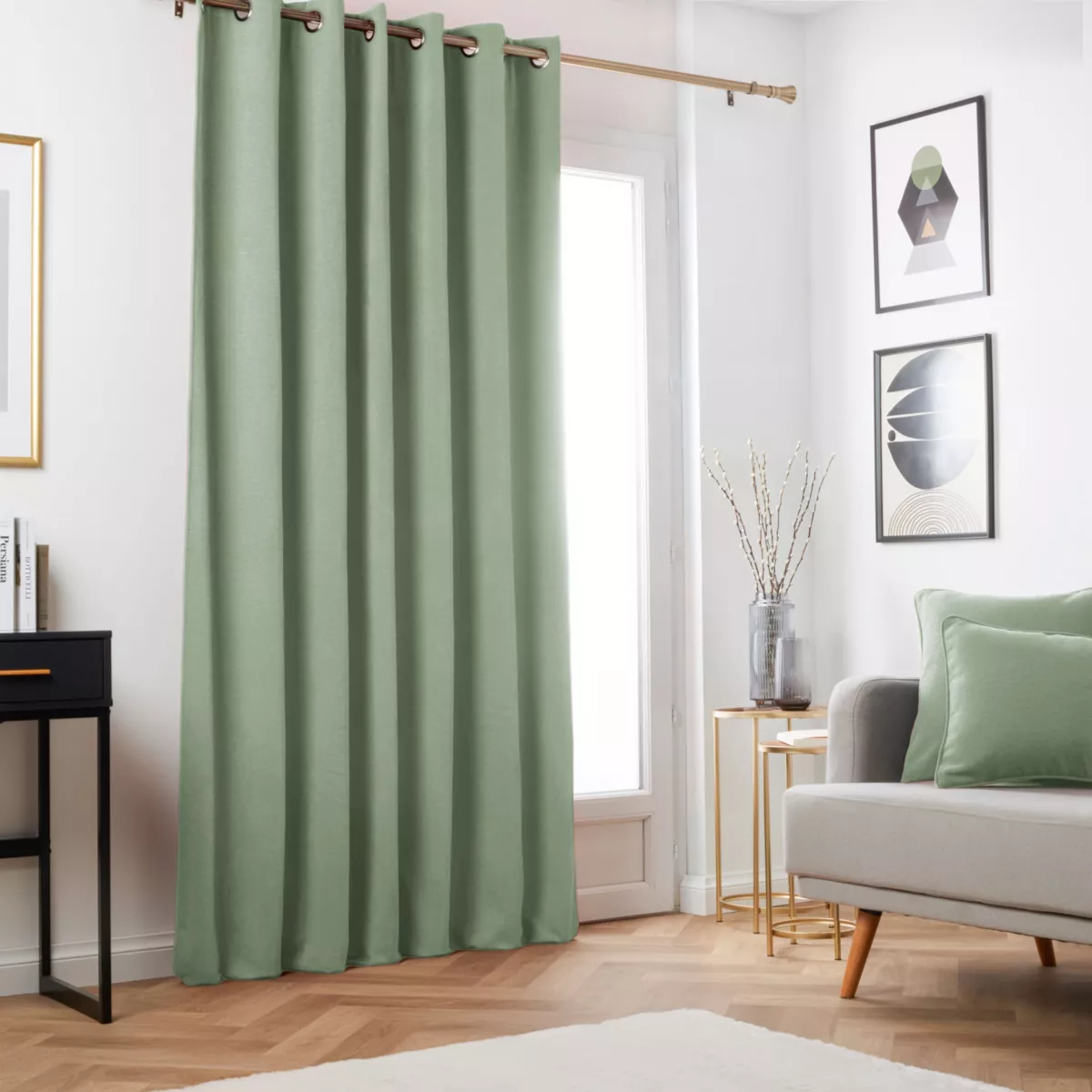 Rideau obscurcissant thermique (140 x 240 cm) Minuit Vert kaki