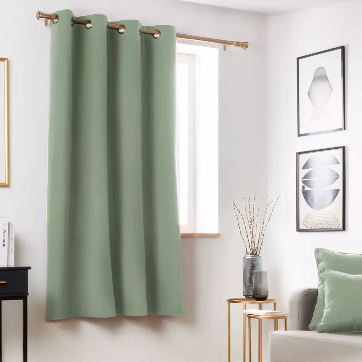 Tenda oscurante termica (140 x 180 cm) Mezzanotte Verde kaki