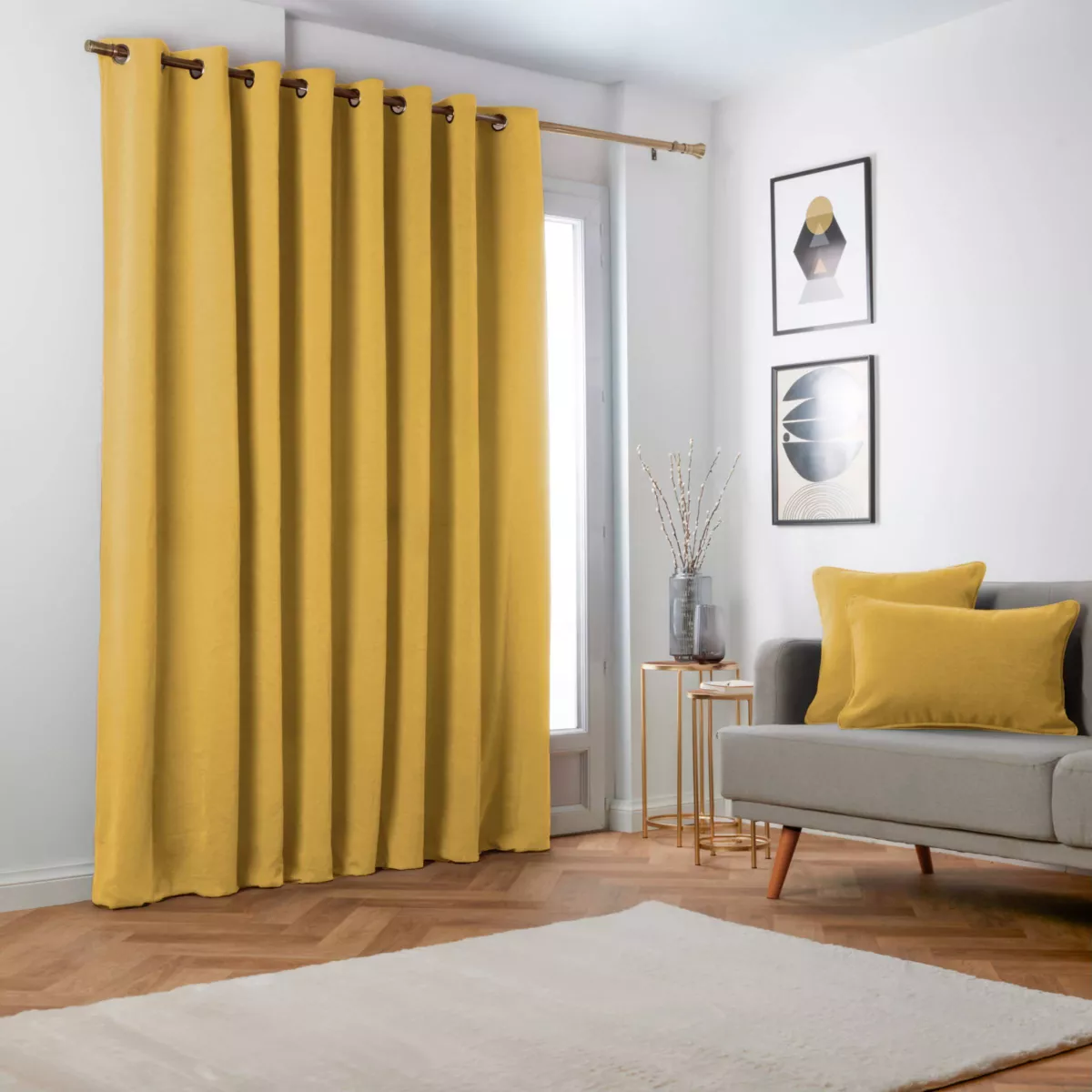 Tenda oscurante termica (280 x 240 cm) Mezzanotte Giallo ocra