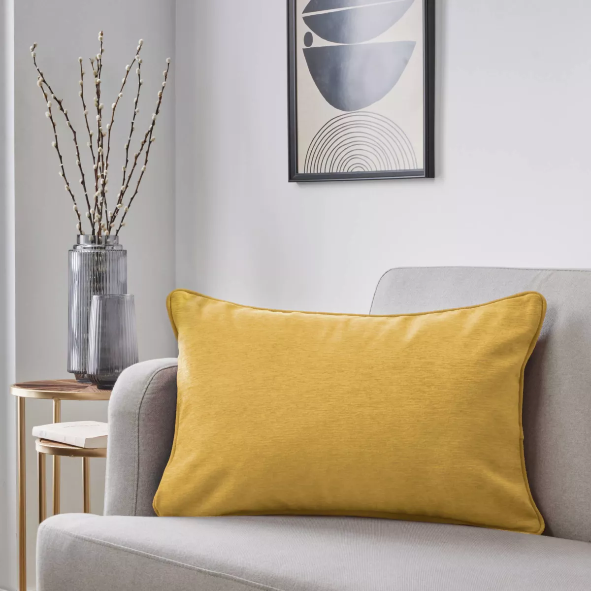 Coussin rectangulaire (40 x 60 cm) Minuit Jaune ocre