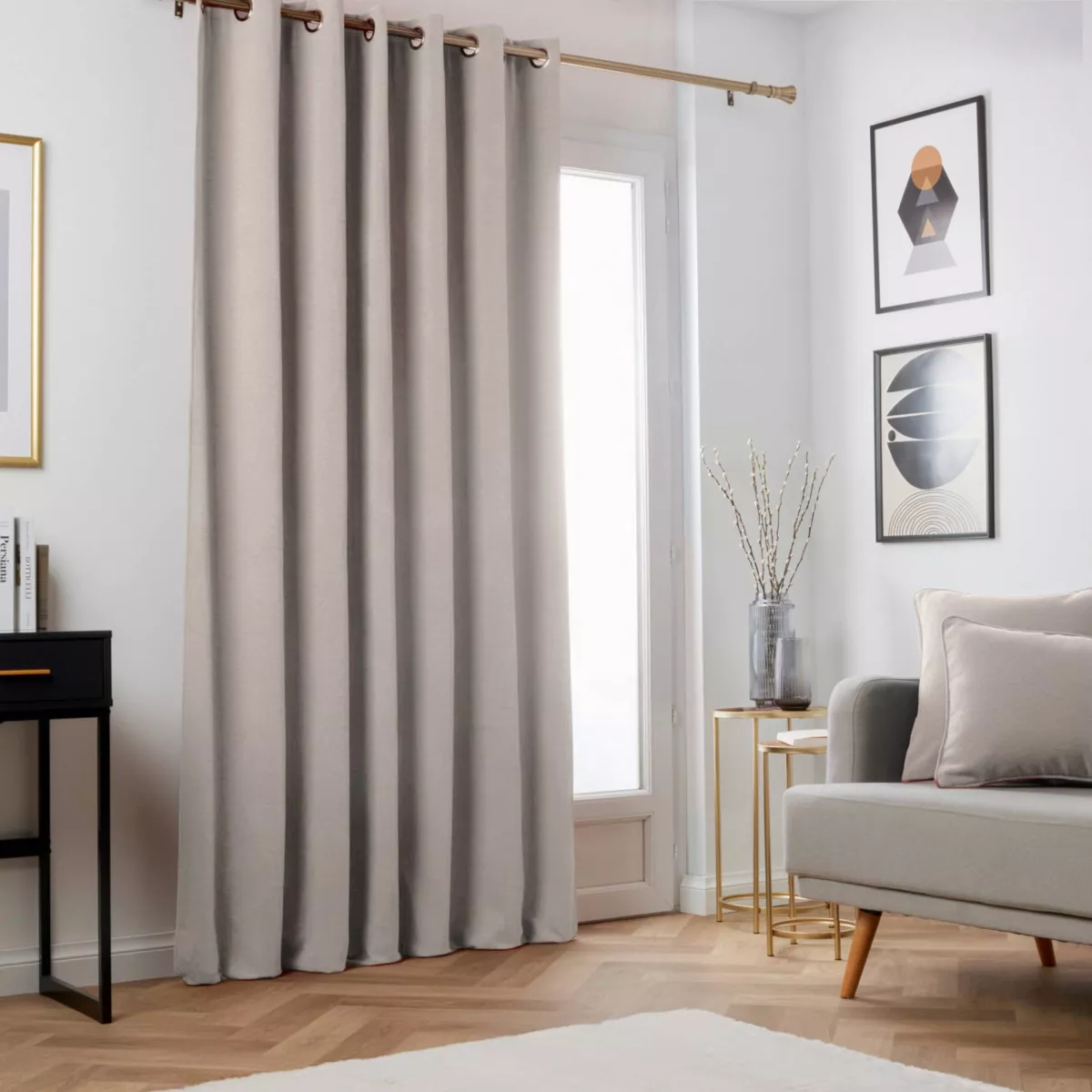 Rideau obscurcissant thermique (180 x 260 cm) Minuit Taupe