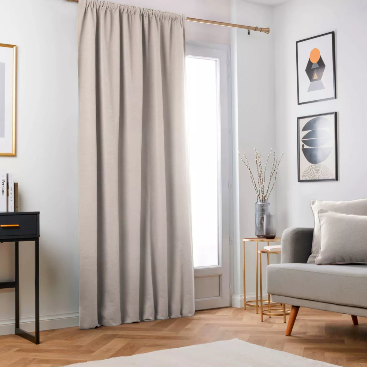 Tenda oscurante termica con nastro arricciato (140 x 240 cm) Minuit Taupe
