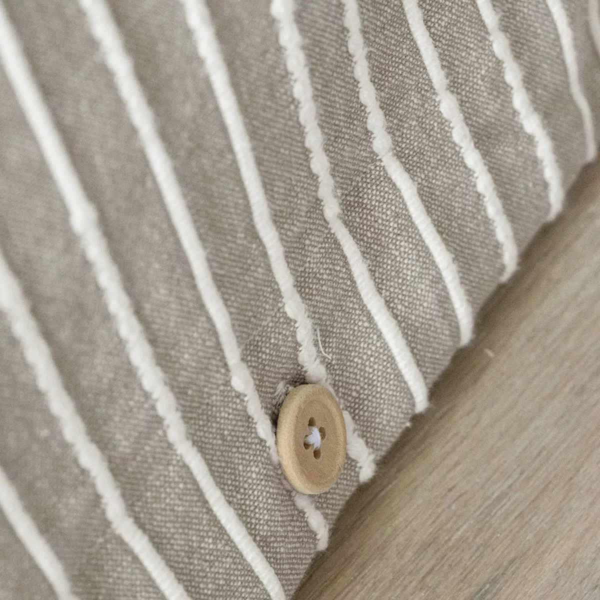Copripiumino reversibile in cotone texturizzato e percale (240 x 220 cm) Alice Ecru