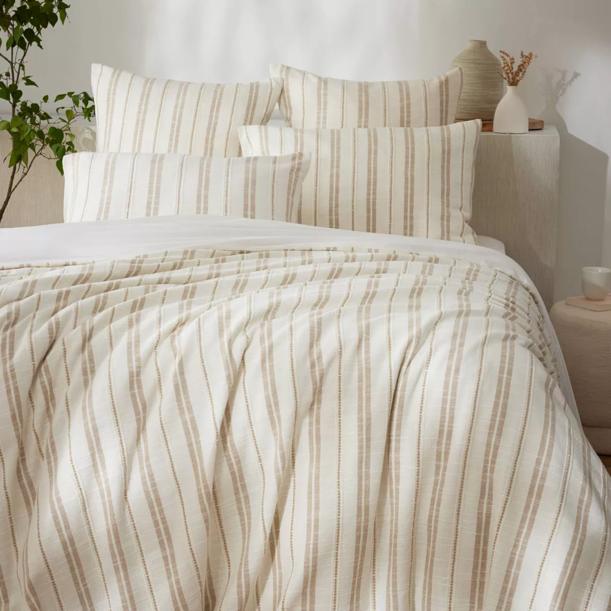 Copripiumino reversibile in cotone texturizzato e percale (140 x 200 cm) Alice Corda