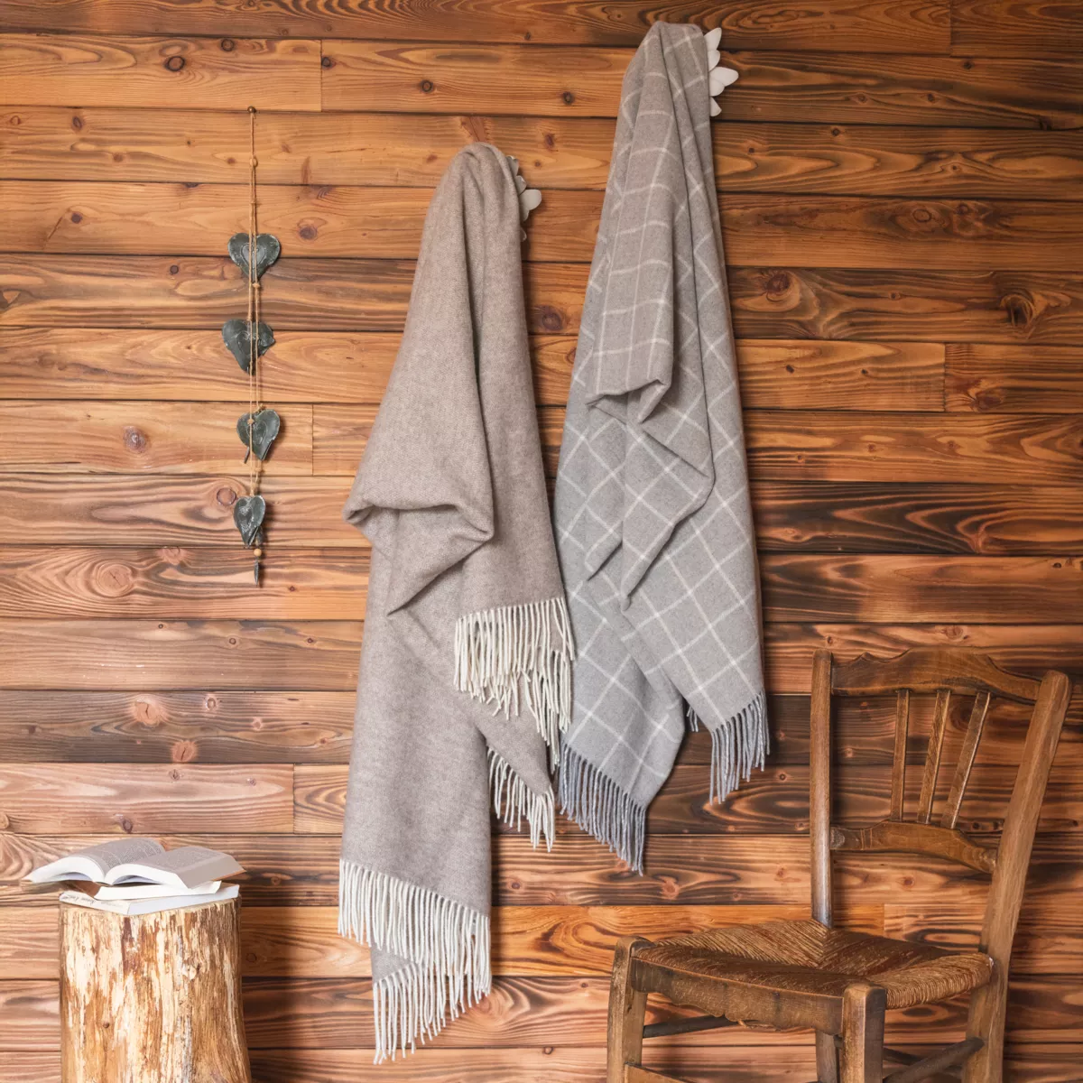 Plaid in lana e cashmere (140 x 200 cm) Camille Grigio