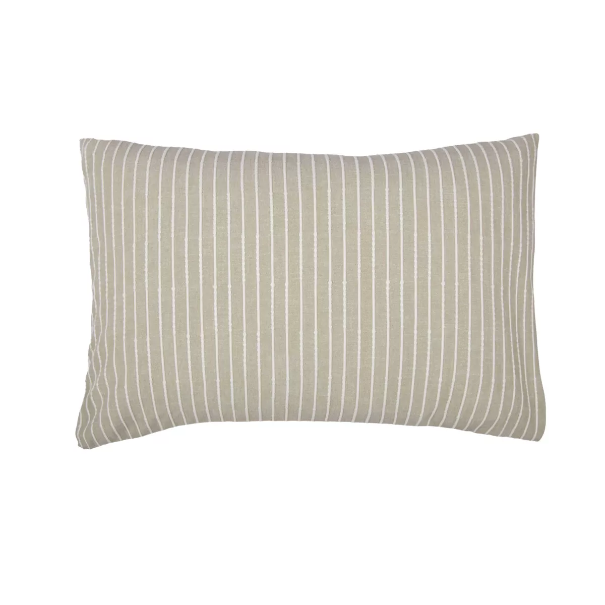 Federa rettangolare reversibile in cotone testurizzato e percale (50 x 80 cm) Alice Ecru