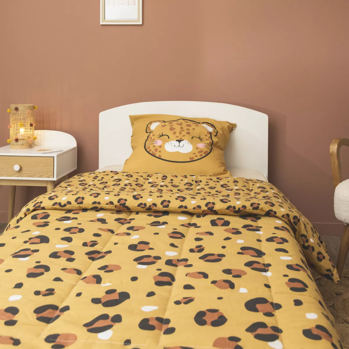 Piumone stampato per bambini in cotone (140 x 200 cm) Lola Caramel