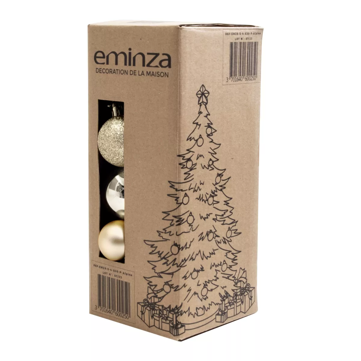 Lote de 30 bolas de Navidad  surtido New Alpine Perla