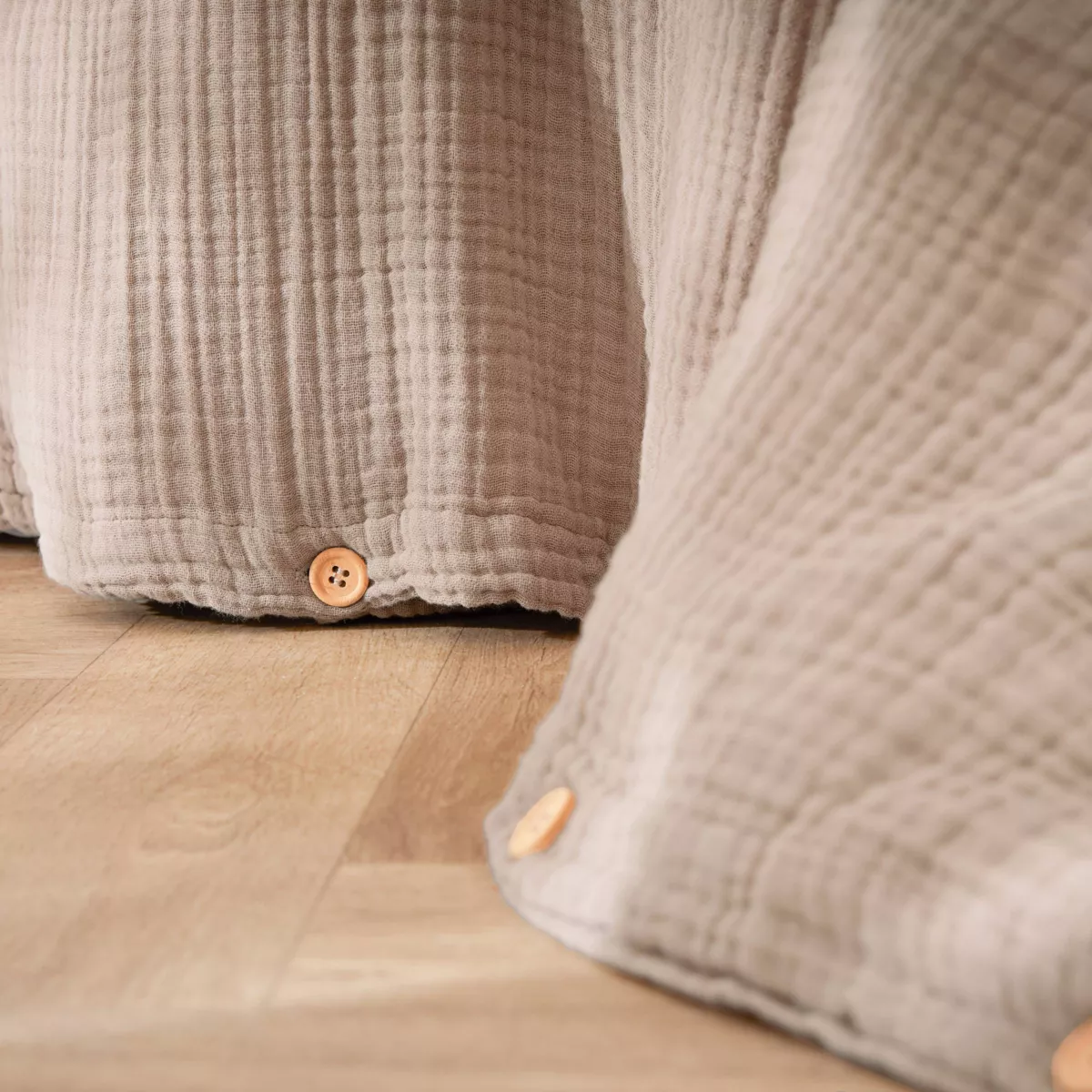 Housse de couette quadruple gaze de coton (280 x 240 cm) Victoria x Gaïa Ficelle