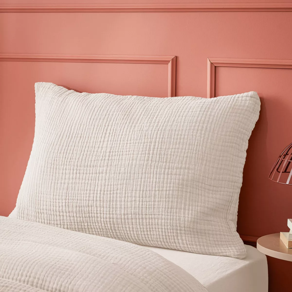 Fodera per cuscino in quadrupla garza di cotone (50 x 70 cm) Victoria x Gaïa Beige pampa