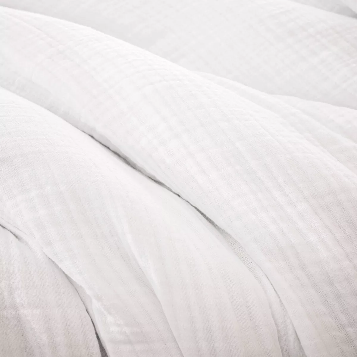Copripiumino in quadrupla garza di cotone (200 x 200 cm) Victoria x Gaïa Bianco chantilly