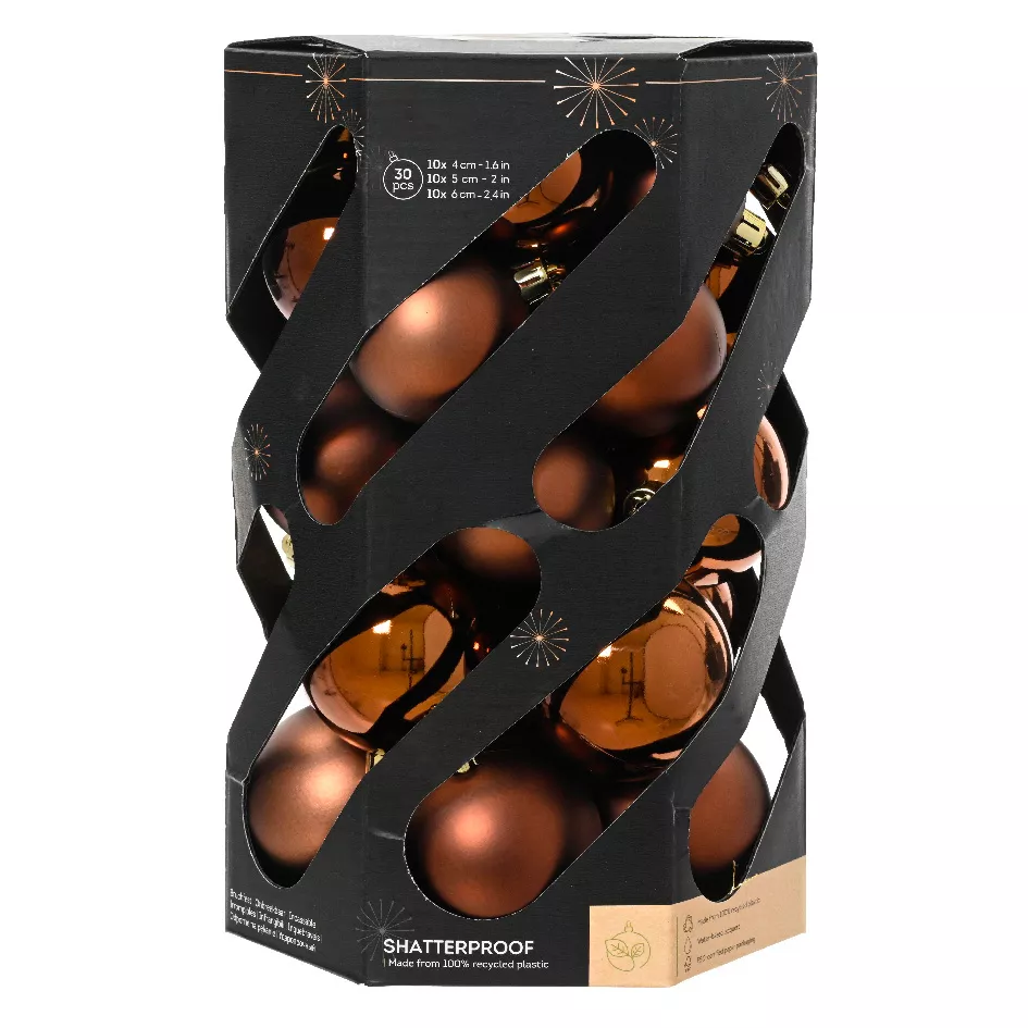 BOITE DE 30  Boules polystyrene dia6cm espresso ARAVIS (EMBALLAGE 100% RECYCLE certifié fsc)