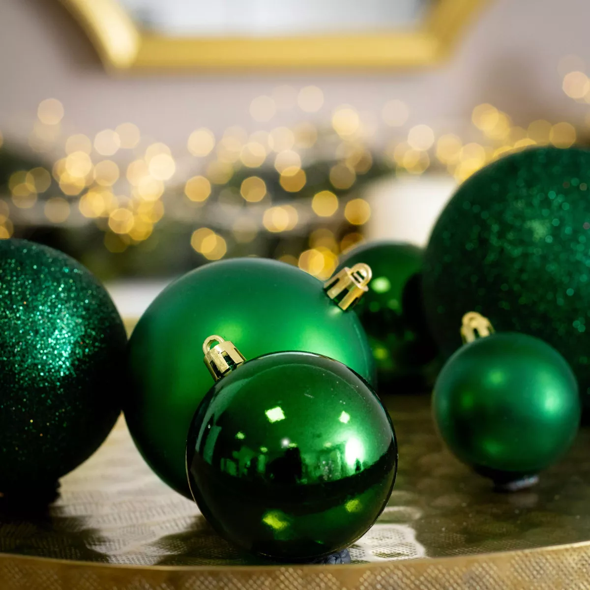 Lot de 20 boules de Noël  assorties New Alpine Vert sapin