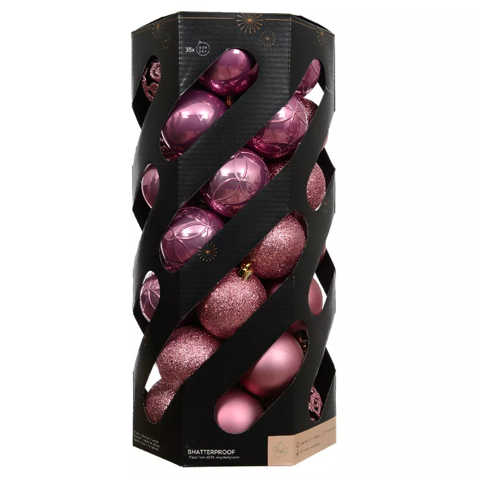 Set di 35 palline di Natale (D60 mm) Aravis Rosa antico
