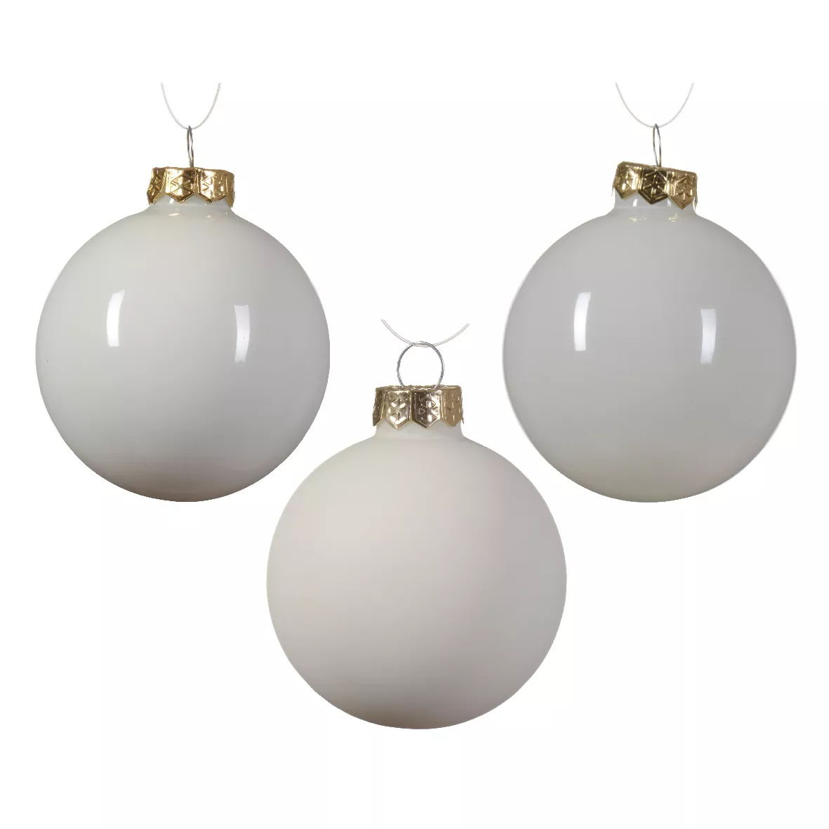 Lot de 21 boules de Noël en verre Assorties Cristal Blanc laine
