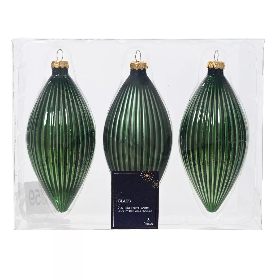 LOT DE 3  Olive verre brillant - mat dia6-H13cm vert pin DONNER LE MEME NOM DE GAMME