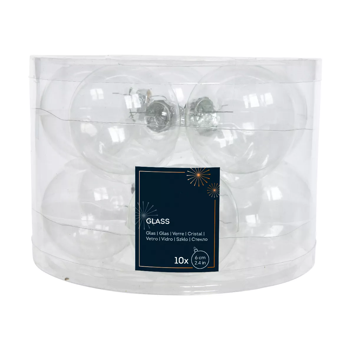 Confezione di 10 palline di Natale (D60 mm) in vetro Myst Trasparente