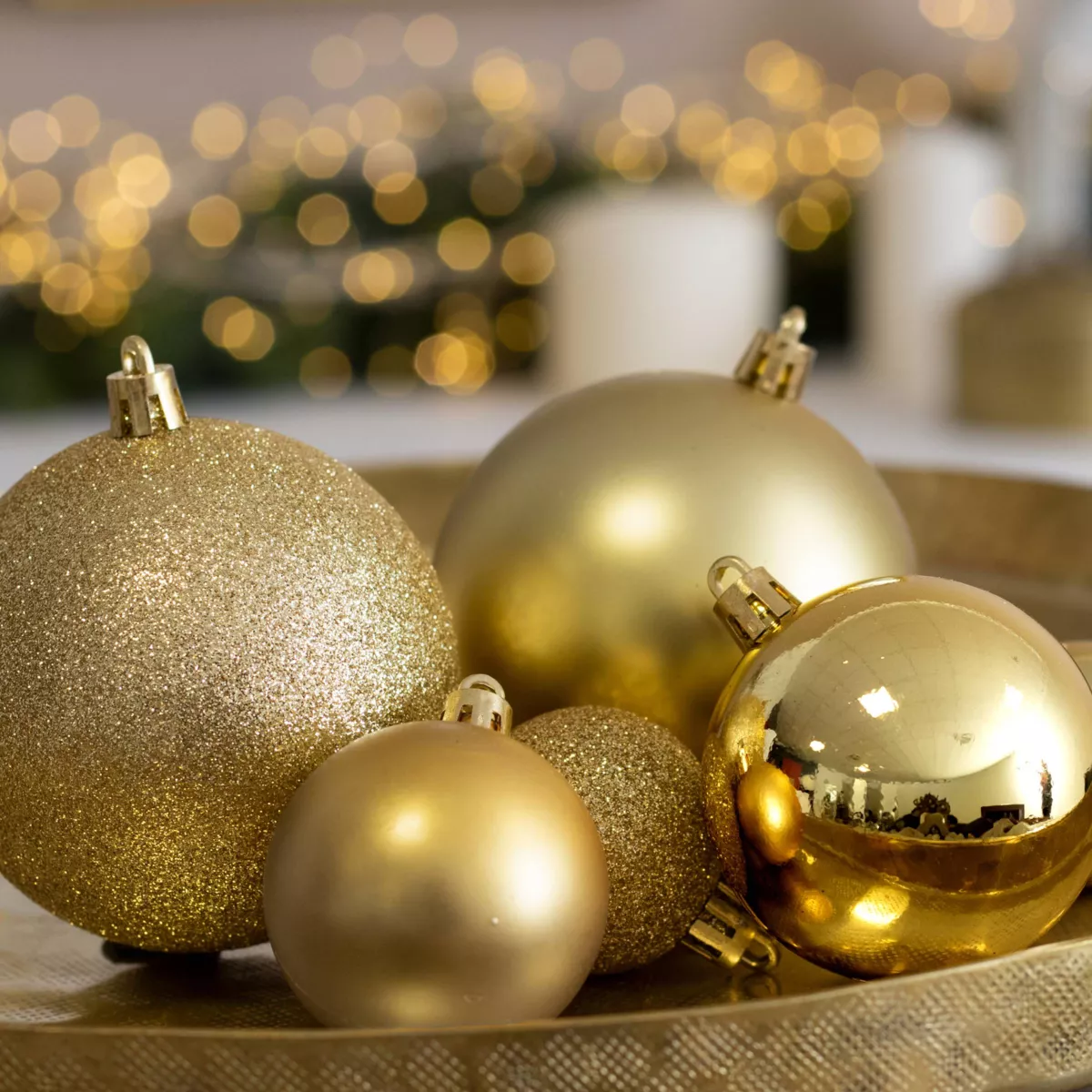 30er Set Weihnachtskugeln New Alpine Mix Gold 2