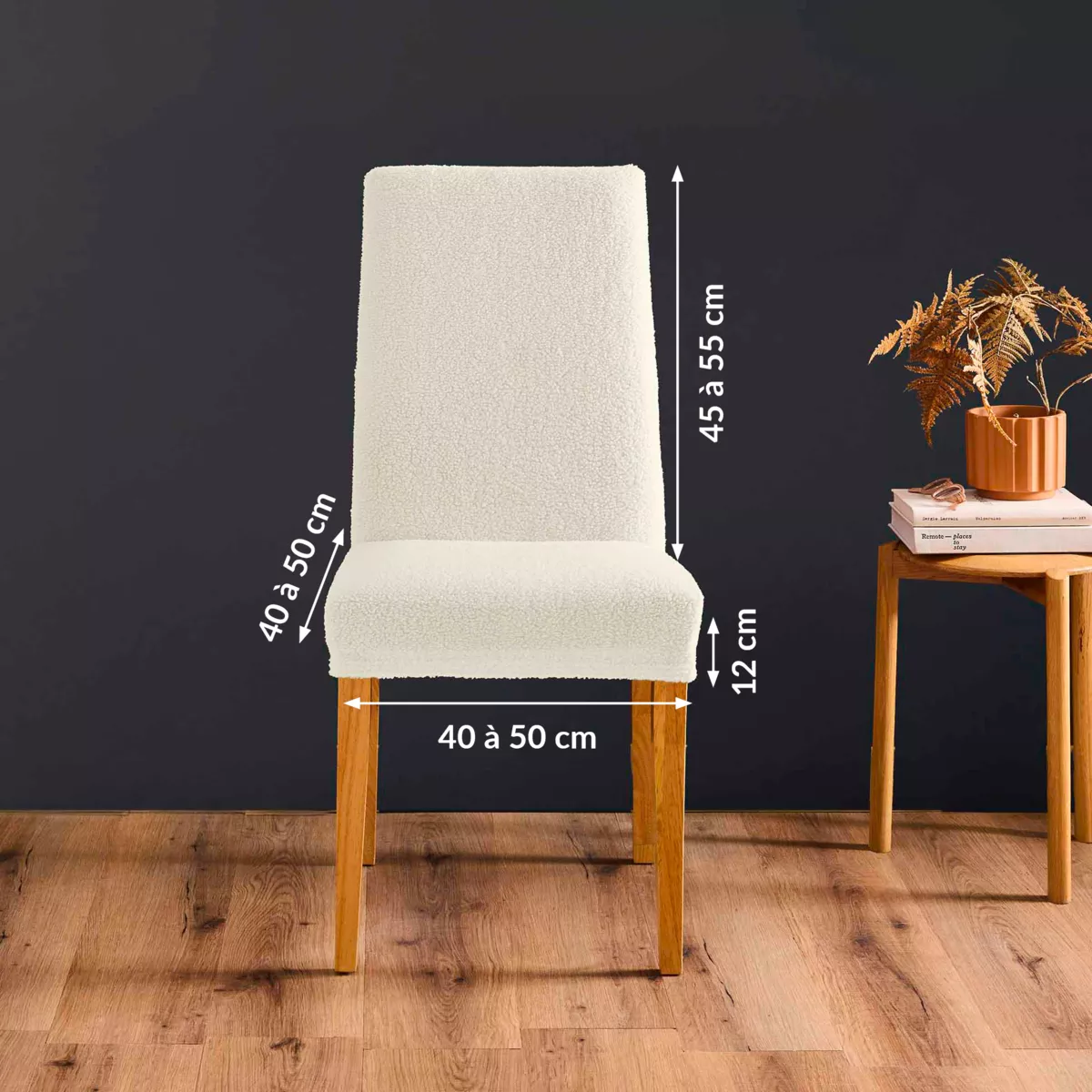 Housse de chaise bouclette (40 x 40 cm) Laina Ecru