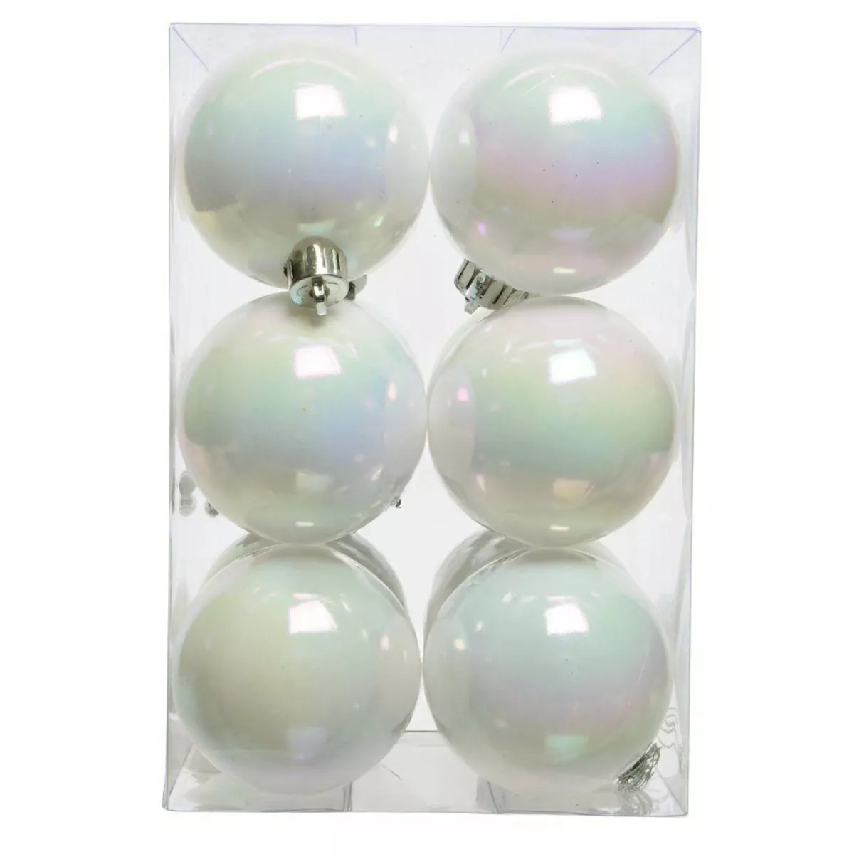 Lot de 12 boules de Noël (D60 mm) Alpine Blanc irisé 1