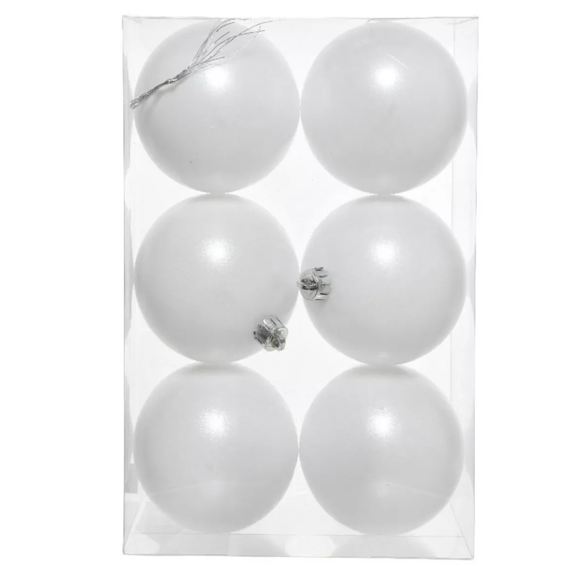 Lot de 6 boules de Noël (D80 mm) Alpine Blanc 1