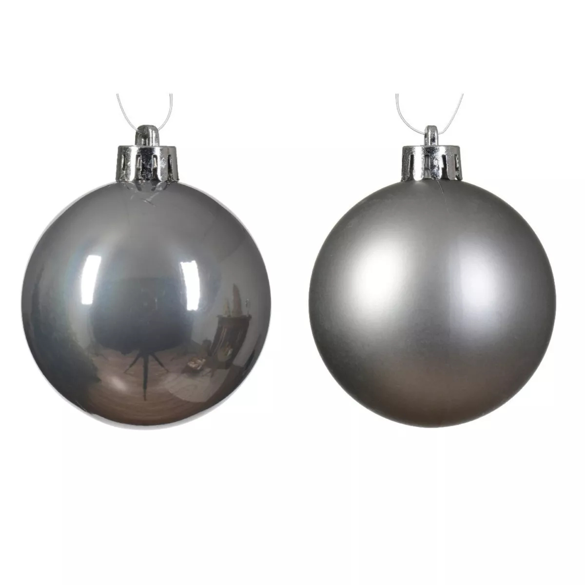 Lot de 12 boules de Noël (D60 mm) Alpine Gris marbre 2