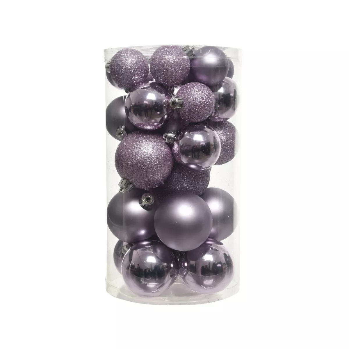 Lote de 30 bolas de Navidad surtidas Alpine Lilas 1