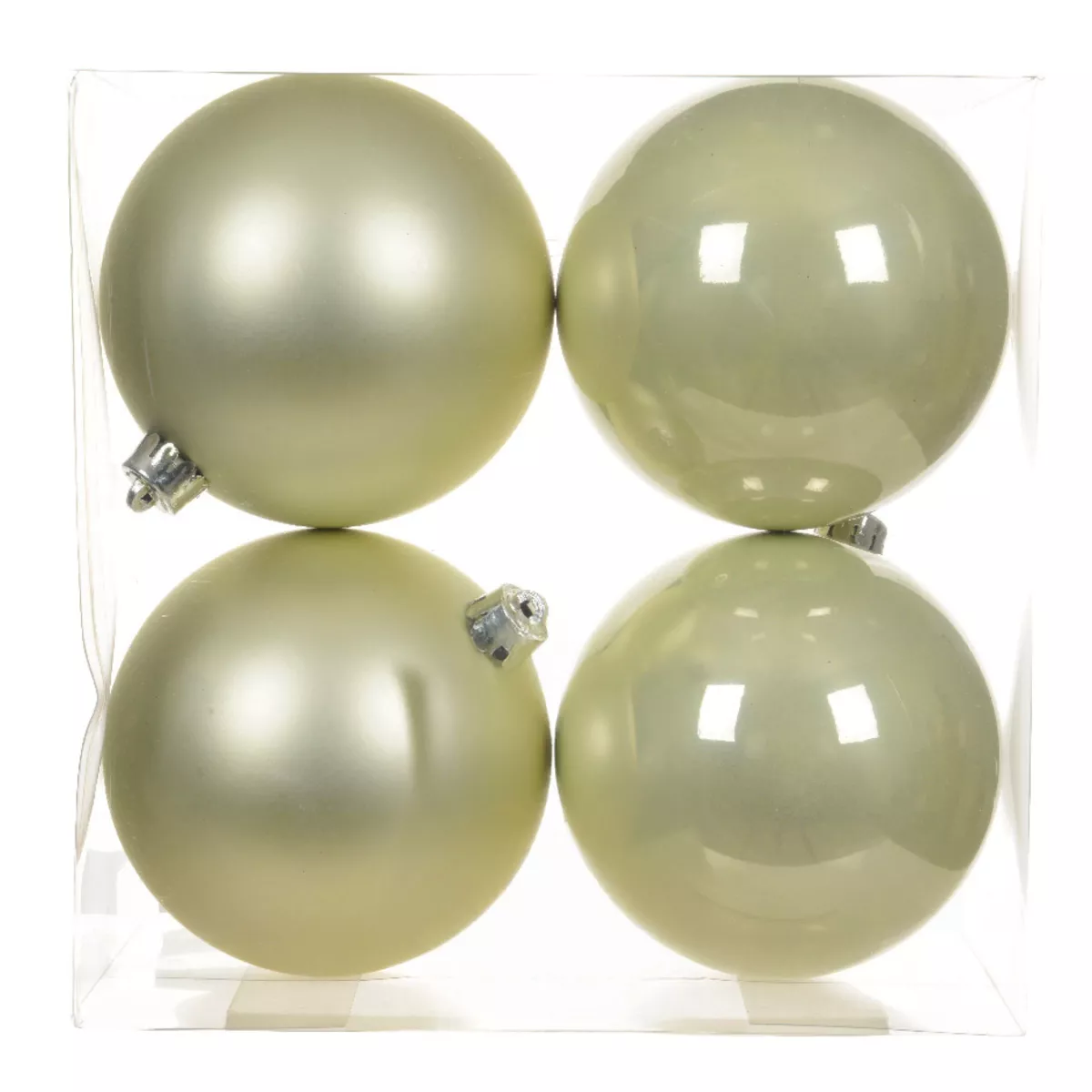 Set di 4 palline di Natale (D100 mm) Alpine Menta bianca