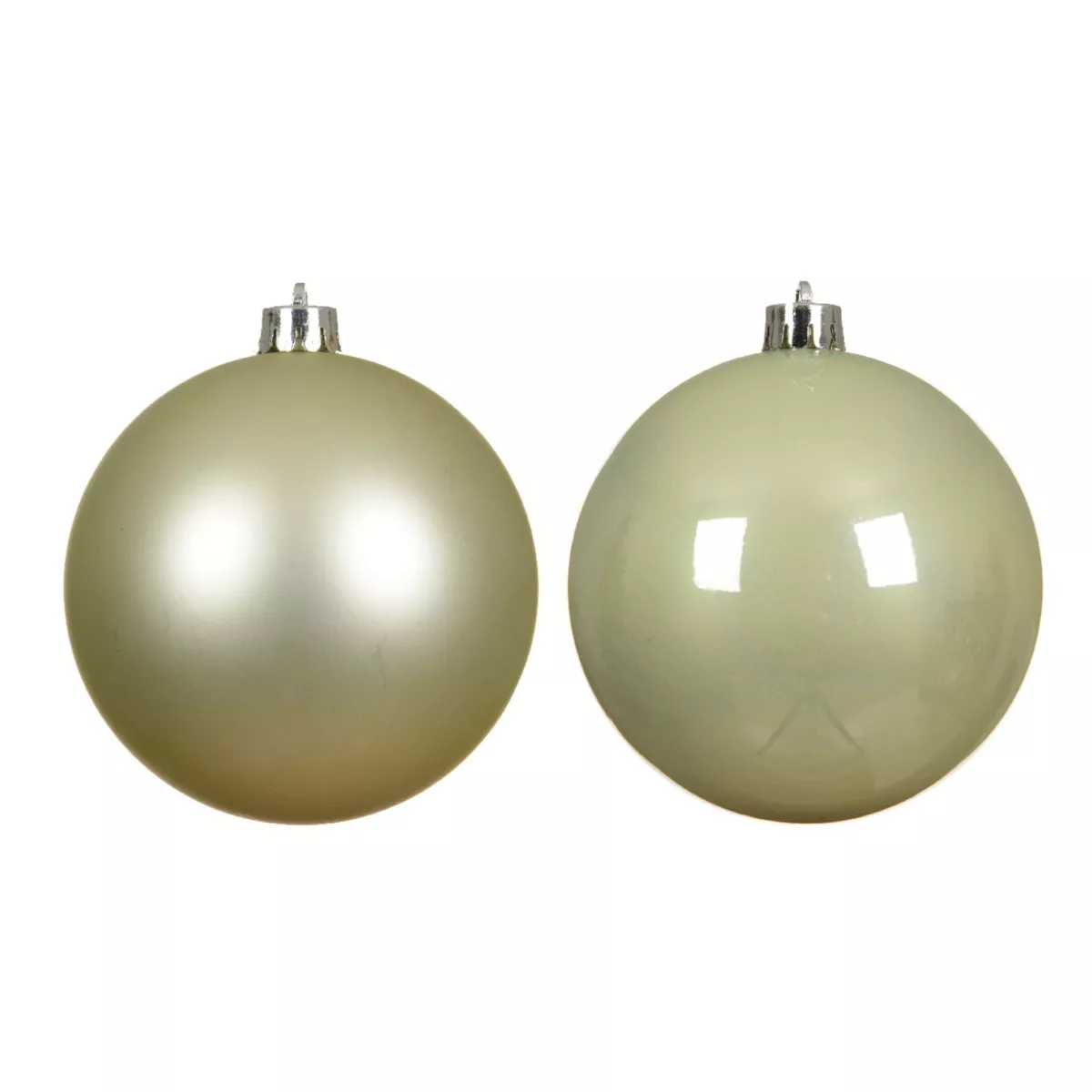 Set di 4 palline di Natale (D100 mm) Alpine Menta bianca