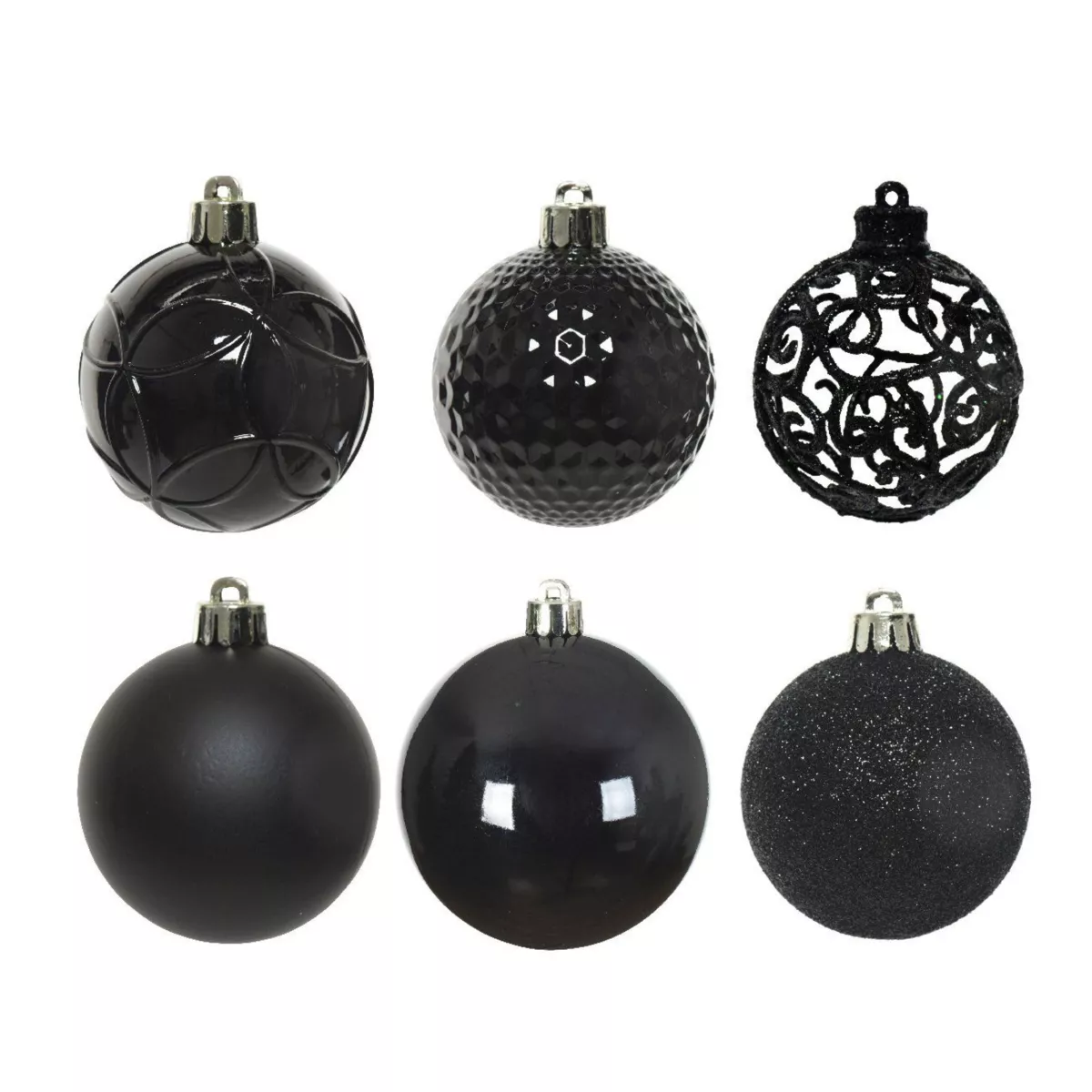 Lot de 37 boules de Noël (D60 mm) Alpine mix Noir 3