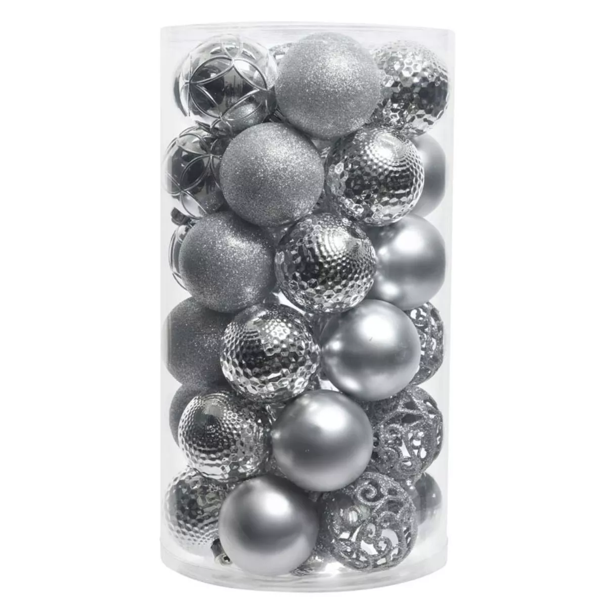 Confezione di 37 palline di Natale (D60 mm) Alpine mix Argento 1