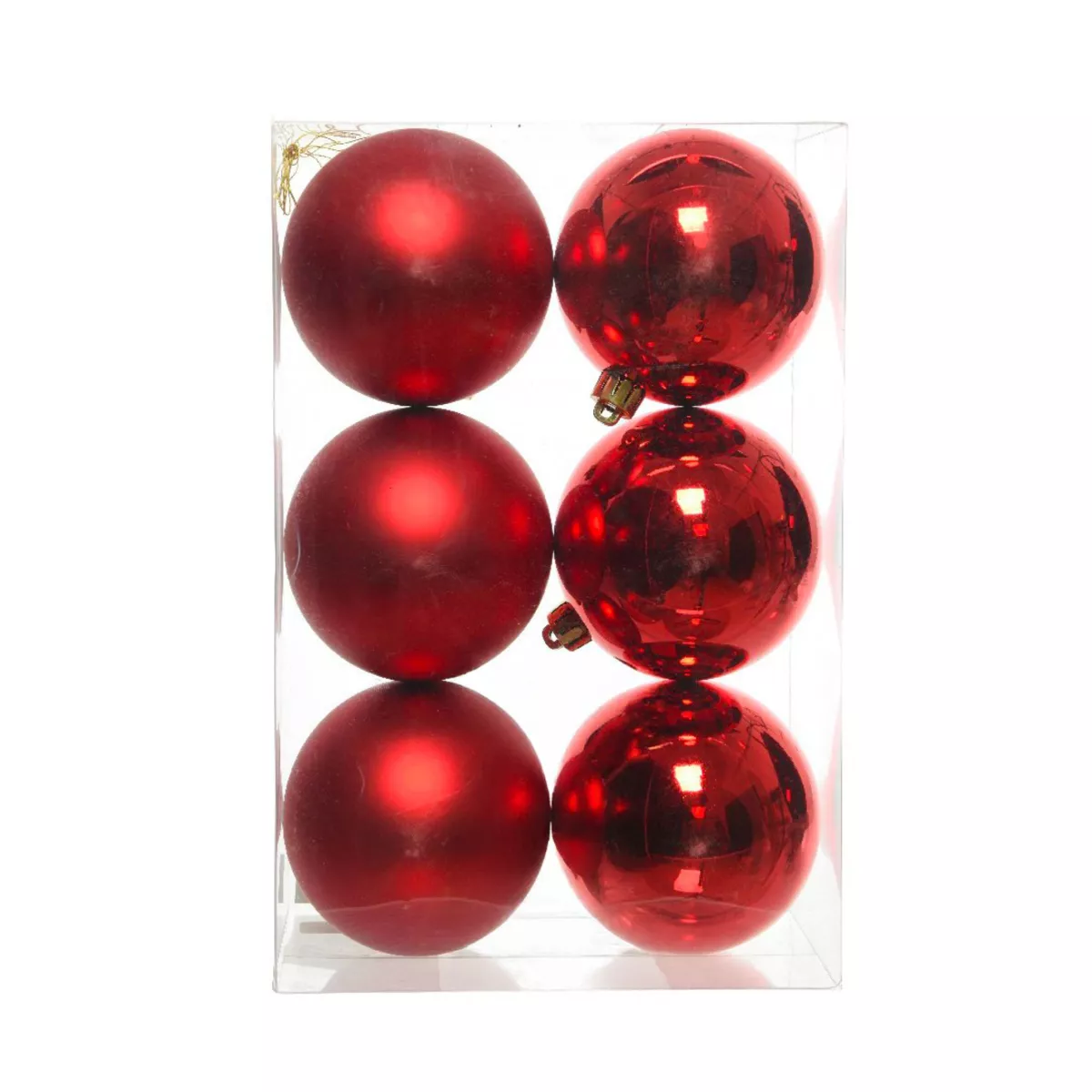 Lot de 6 boules de Noël (D80 mm) Alpine Rouge 1
