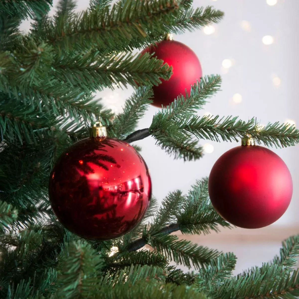 4er Set Weihnachtskugeln (D100 mm) Alpin Rot