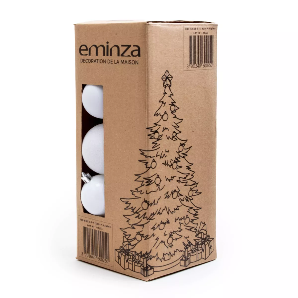 Confezione di  30 palline di Natale assortite New Alpine Bianco