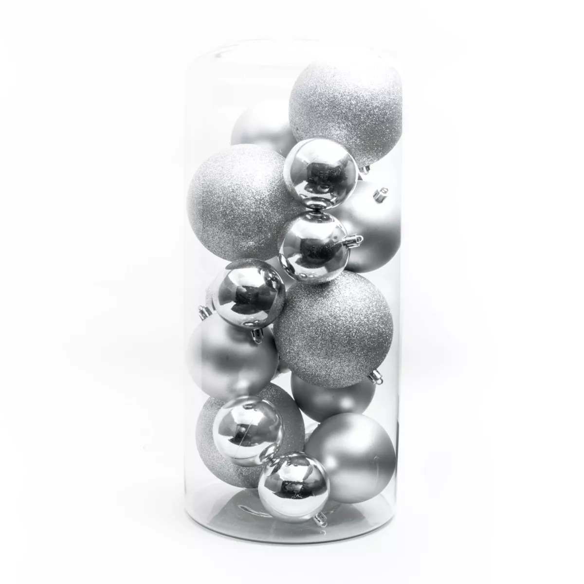Lot de 20 boules de Noël  assorties New Alpine Argent 1