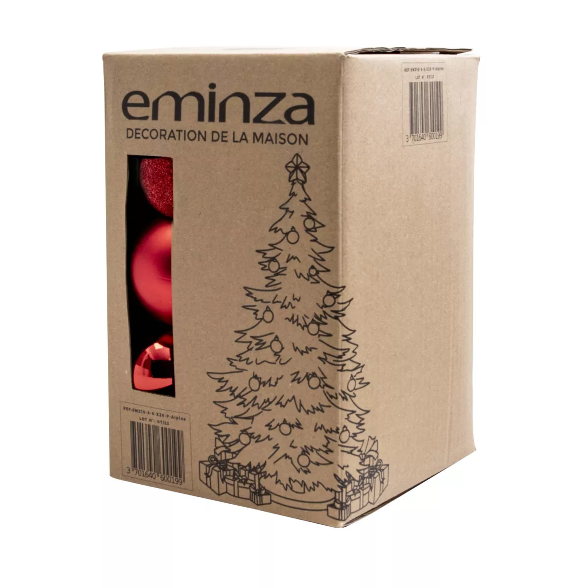 30er Set Weihnachtskugeln (D80 mm) New Alpine Rot 3