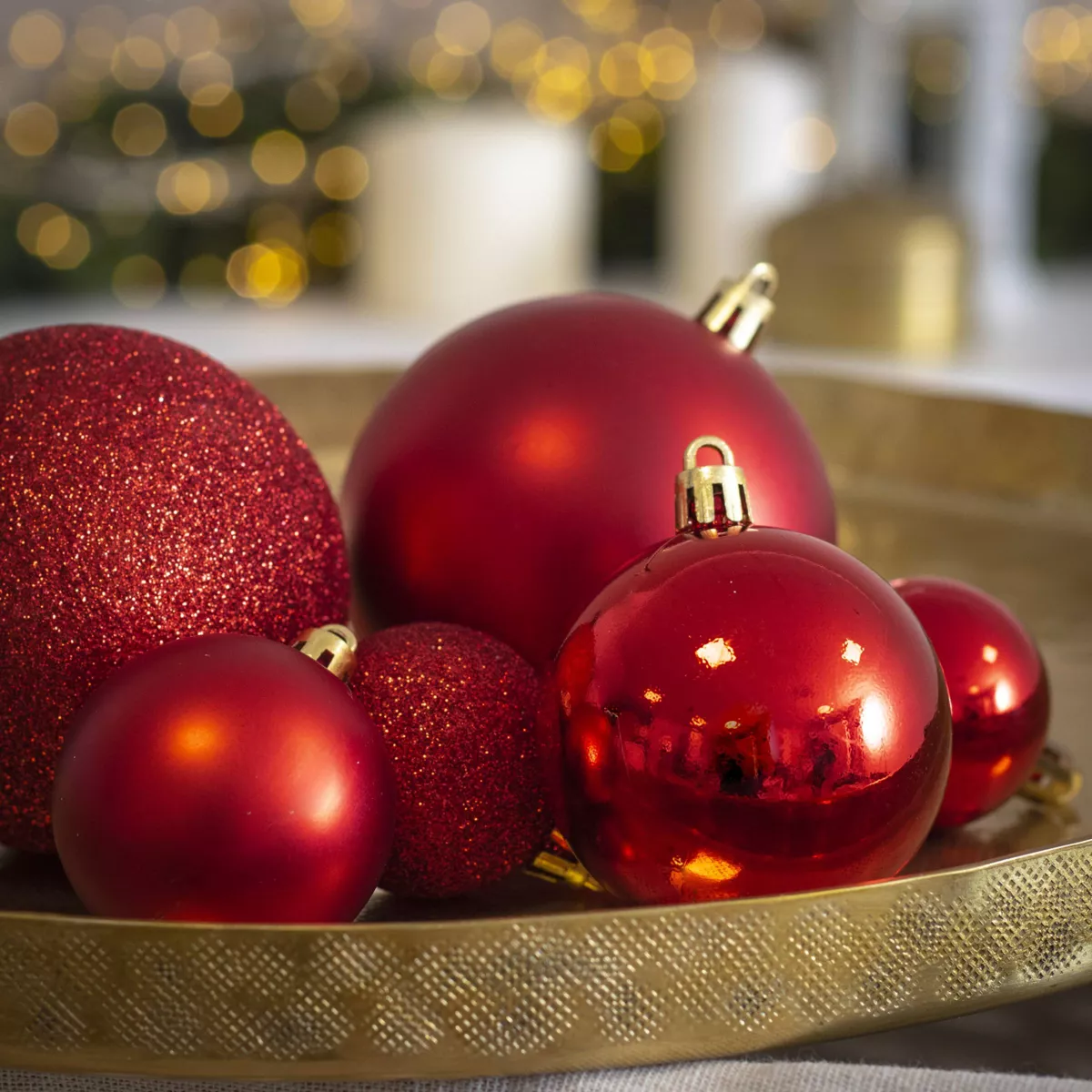 Lote de 30 bolas de Navidad  surtido New Alpine Rojo 2