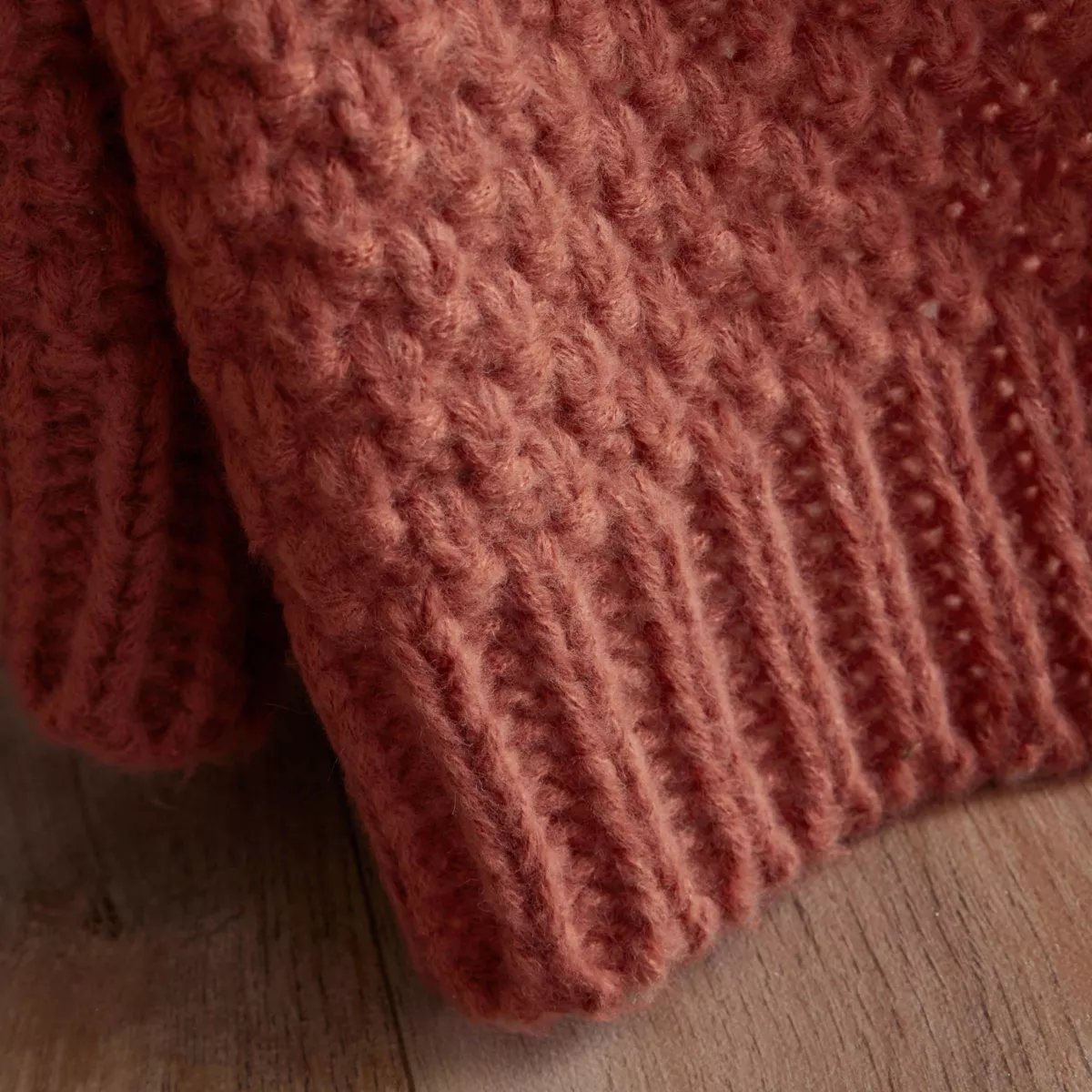 Manta de punto (125 x 150 cm) Tessa Terracota