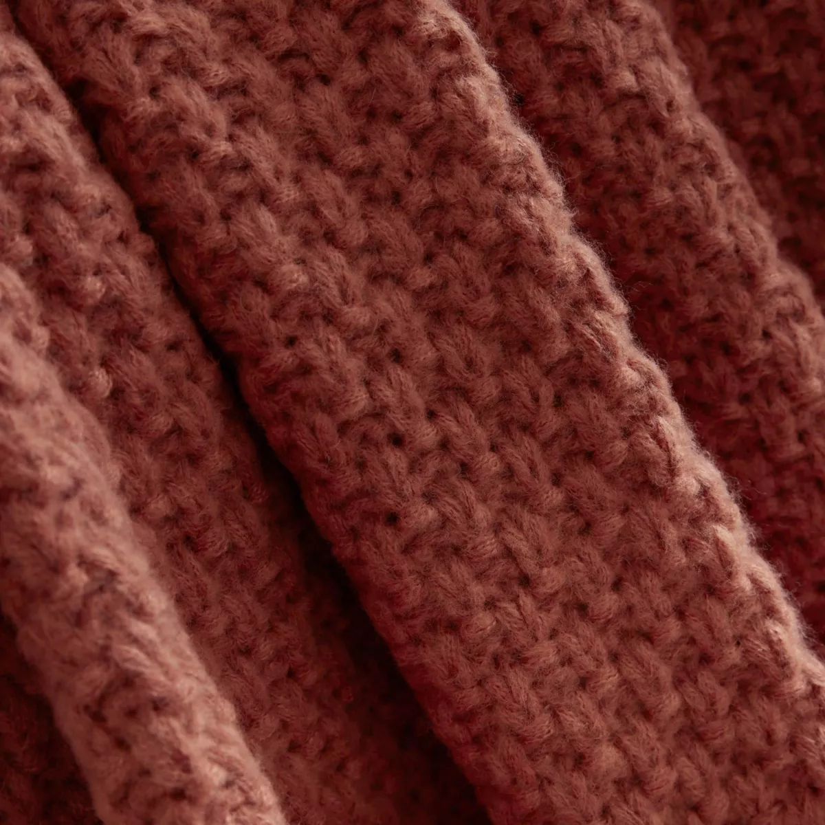 Manta de punto (125 x 150 cm) Tessa Terracota