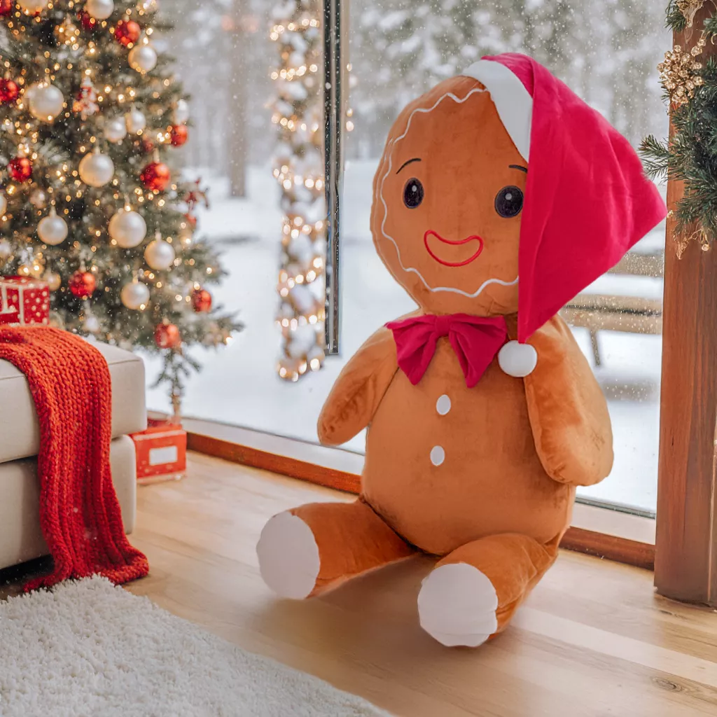 Peluche de Noël (H50 cm) Bonhomme Pain d'épice - Déco de Noël pour la Peluche de Noël (H50 cm) Bonhomme Pain d'épice - Déco de Noël pour la