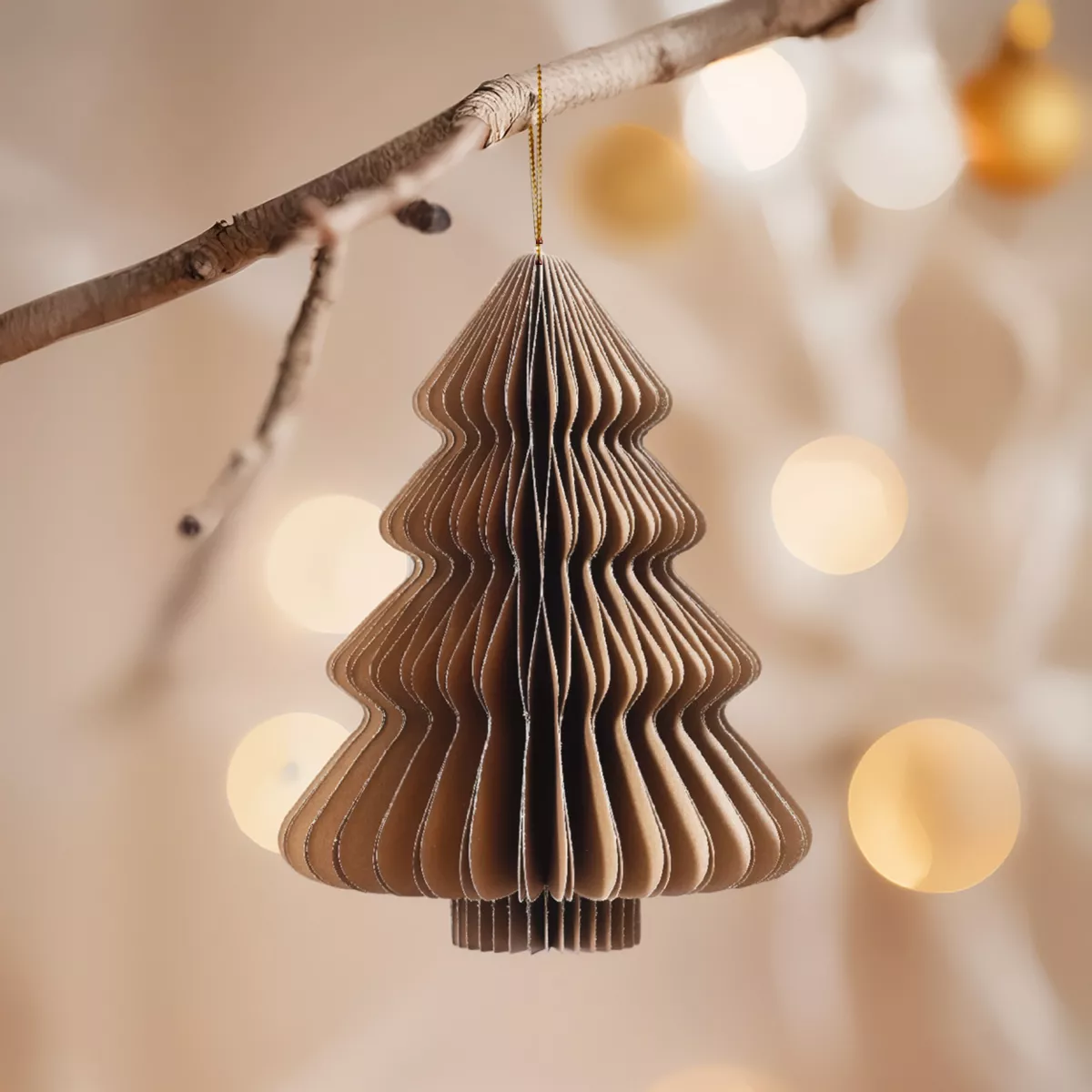 Albero di Natale in carta da appendere (H15 cm) Chiusura Magnetica Marrone